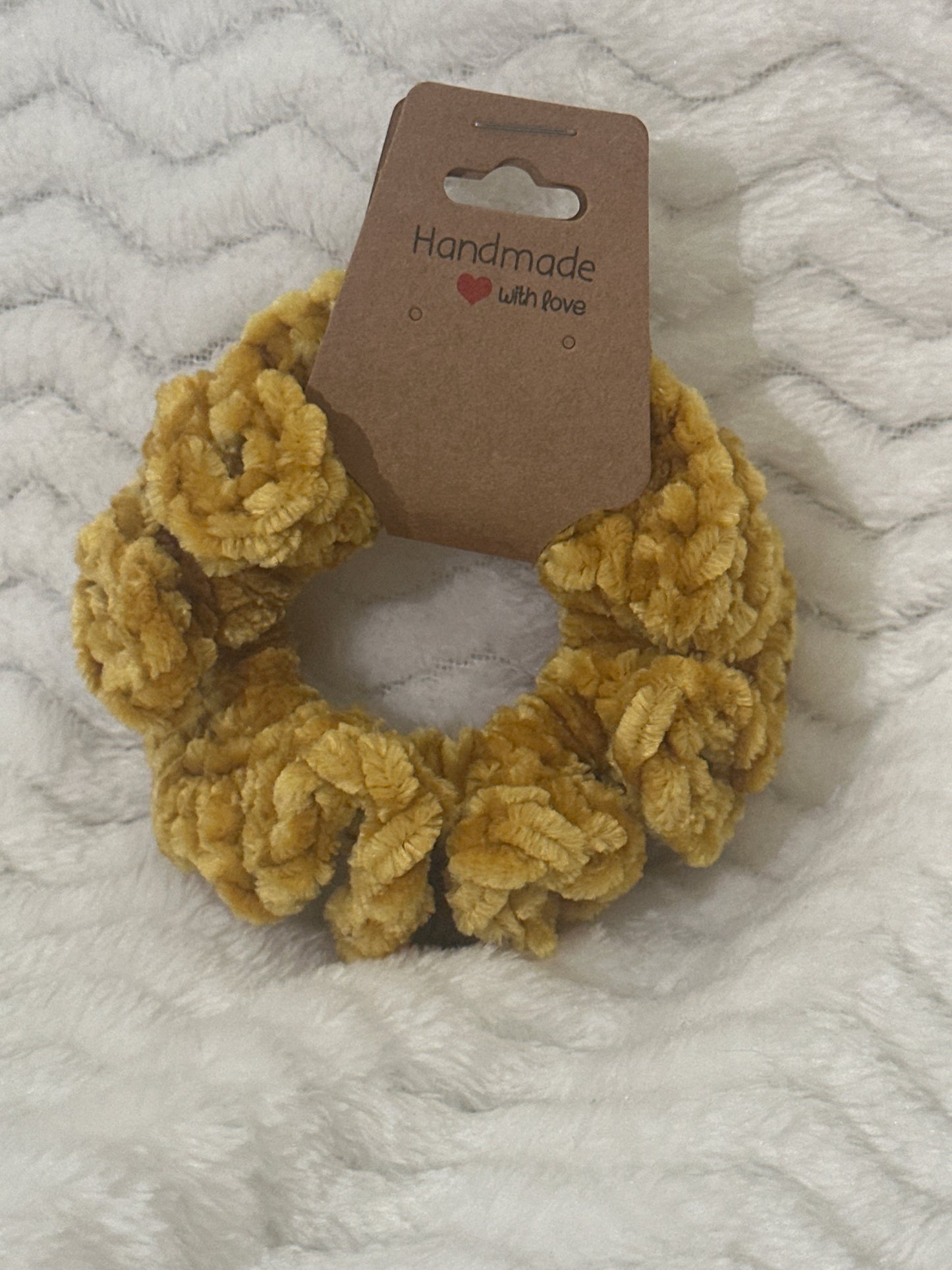Handmade Crocheted Velvet Scrunchy