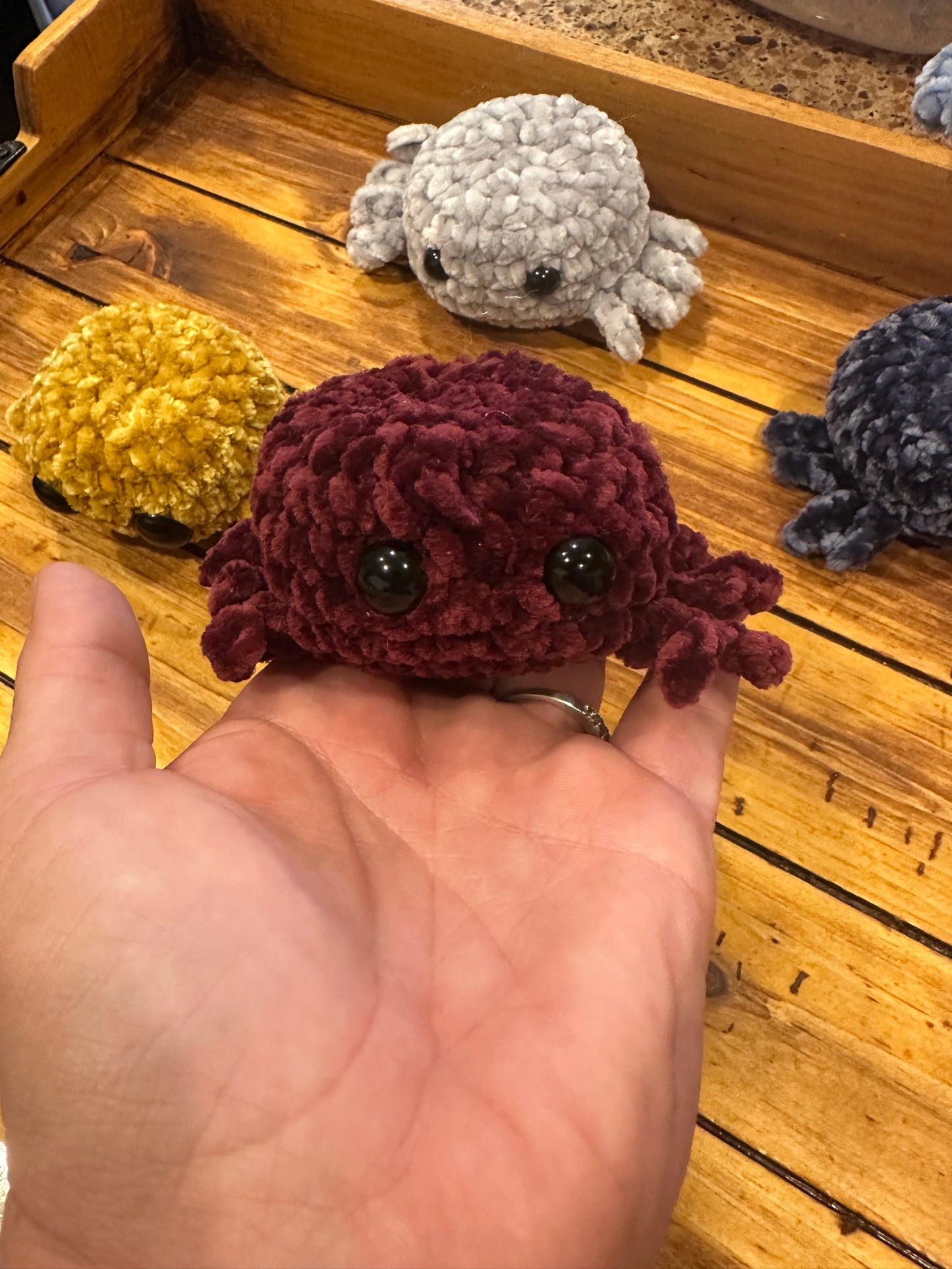 Crocheted Velvet Spider Toy
