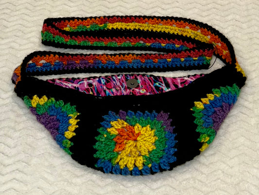 Rainbow Cross-Body Granny Square Bag