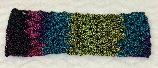 Hand-Crocheted Granny Stitch Headband - Adult Size - Wool/nylon blend