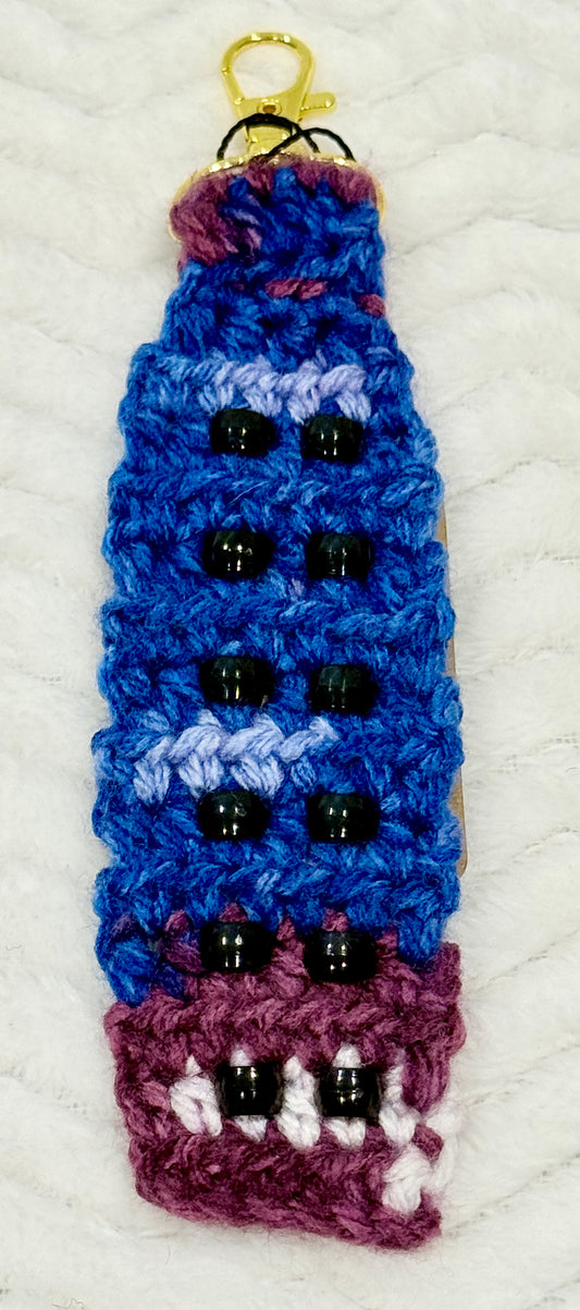Beaded Crochet Fidget Keychain (12 bead)