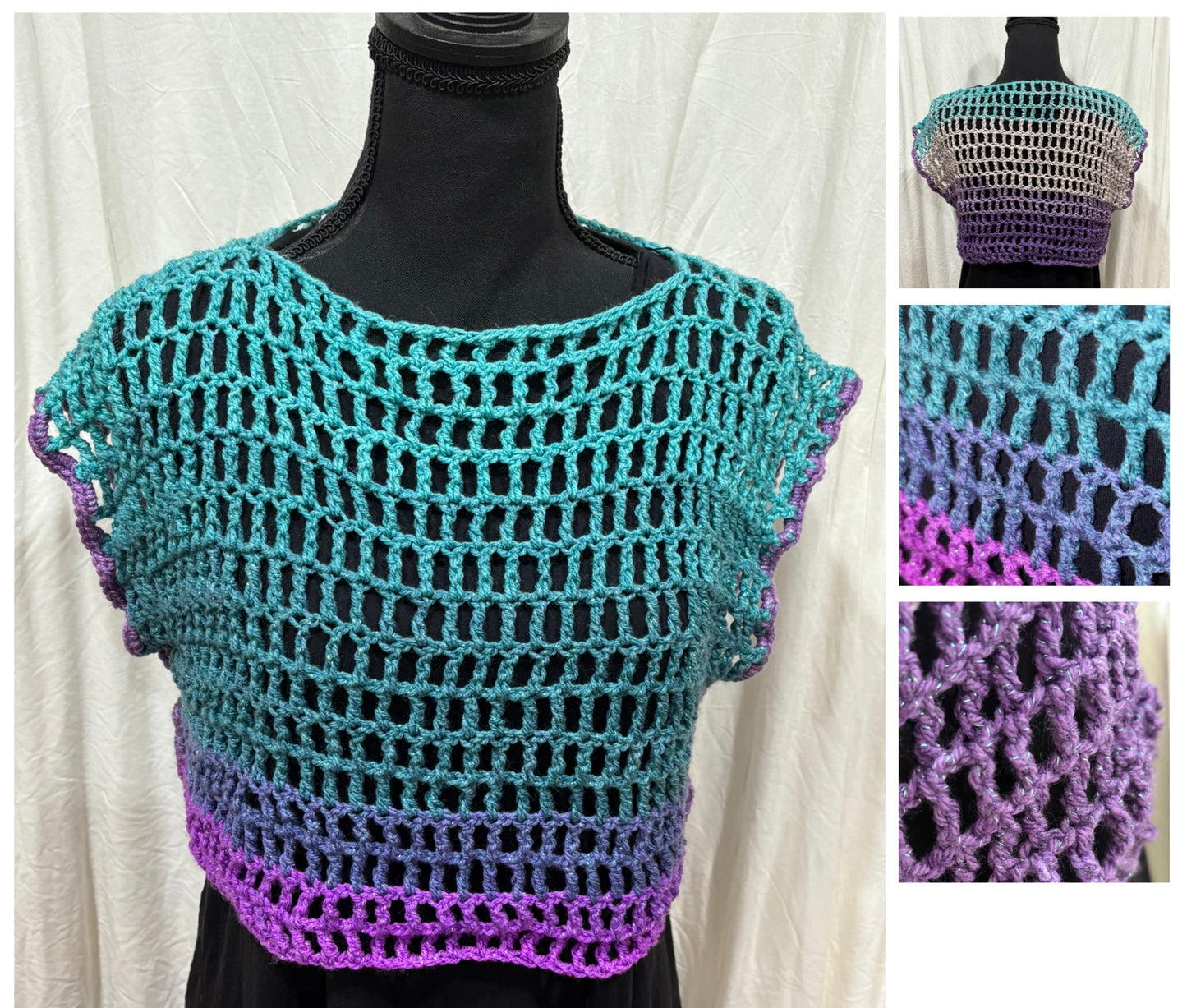 Crocheted Mesh Crop Top