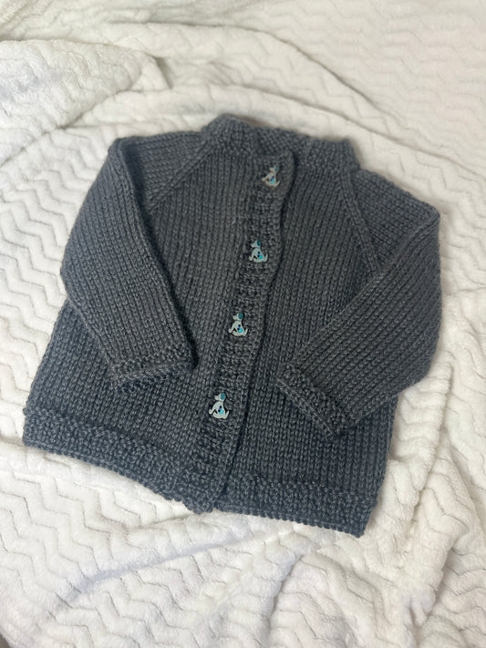Puppy Button Baby Sweater