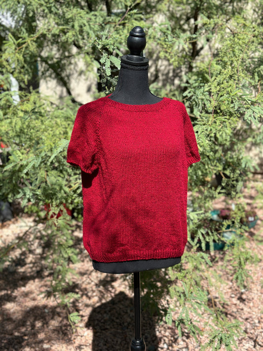 Hand-Knit Short Sleeve Sweater