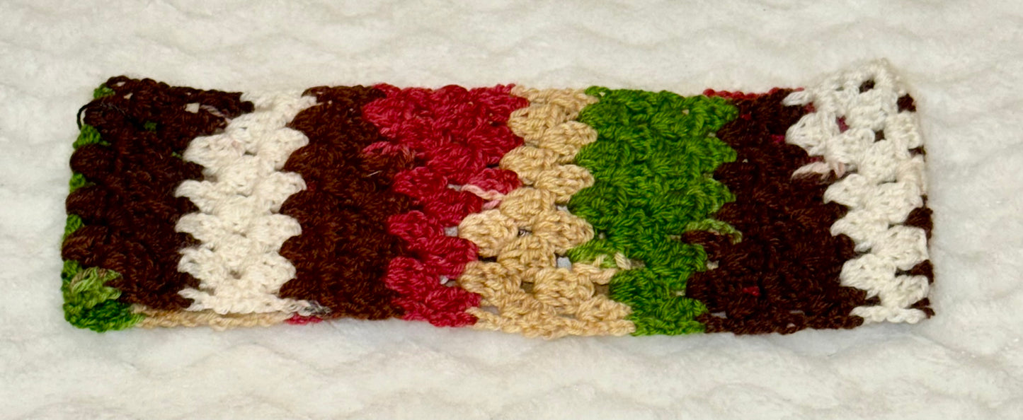 Hand-Crocheted Granny Stitch Headband – Adult Size - Wool/nylon blend
