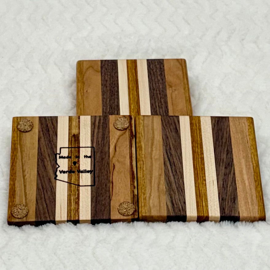 Hardwood Coaster Set