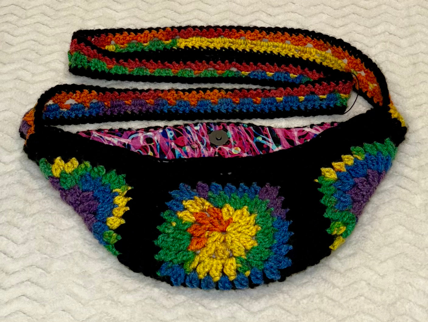 Rainbow Cross-Body Granny Square Bag