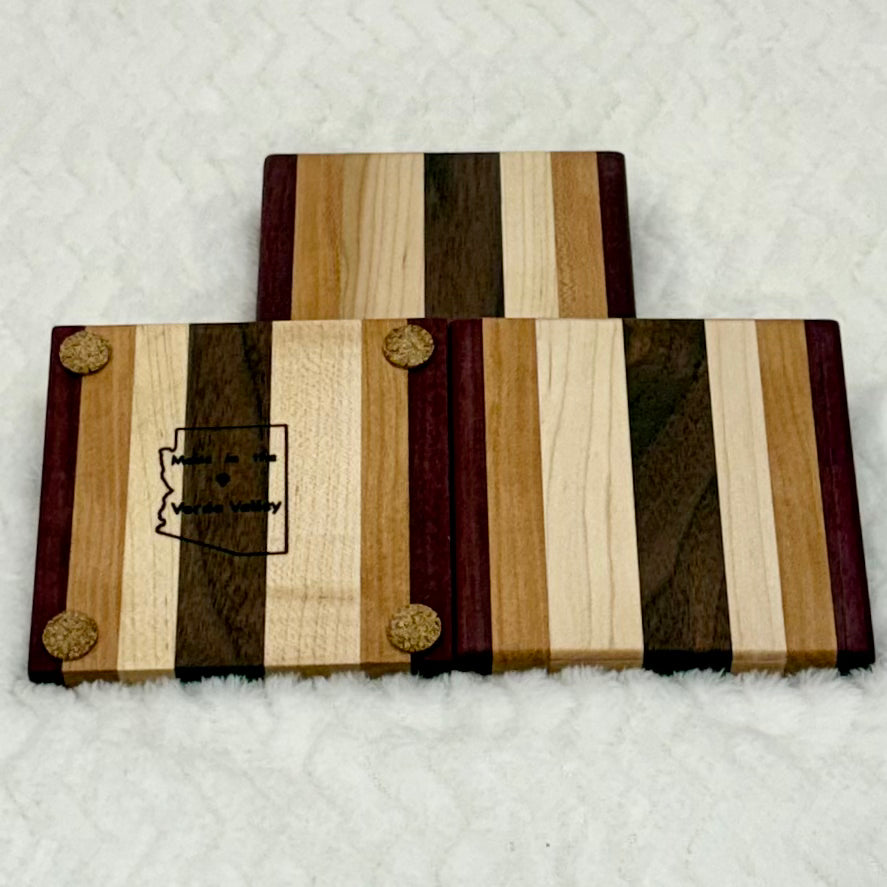 Hardwood Coaster Set