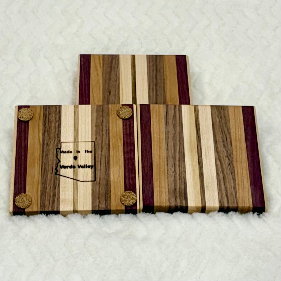 Hardwood Coaster Set