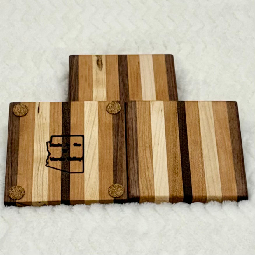 Hardwood Coaster Set
