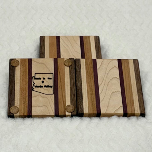 Hardwood Coaster Set