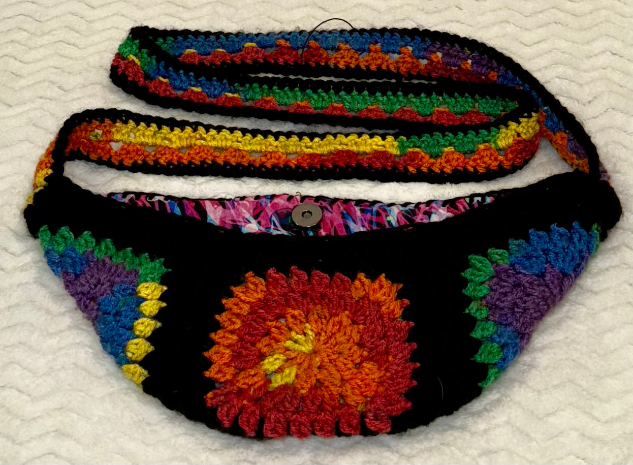 Rainbow Cross-Body Granny Square Bag