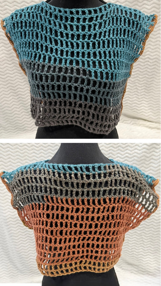 Crocheted Mesh Crop Top