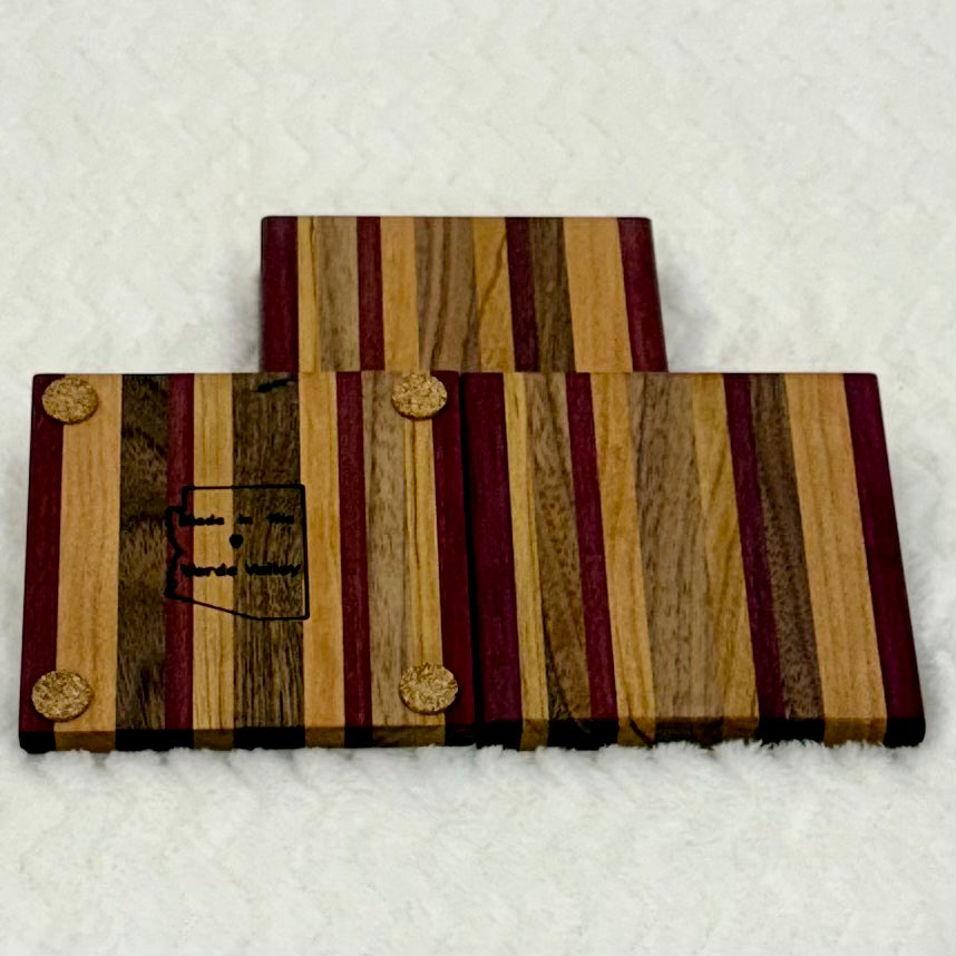 Hardwood Coaster Set
