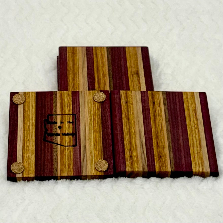 Hardwood Coaster Set
