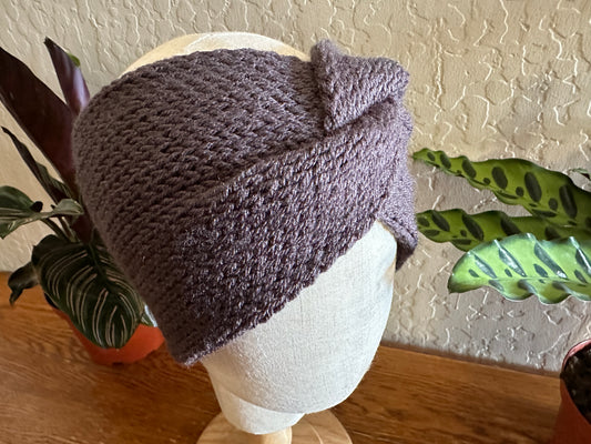 Knit Front Knot Ear Warmer-Adult Small